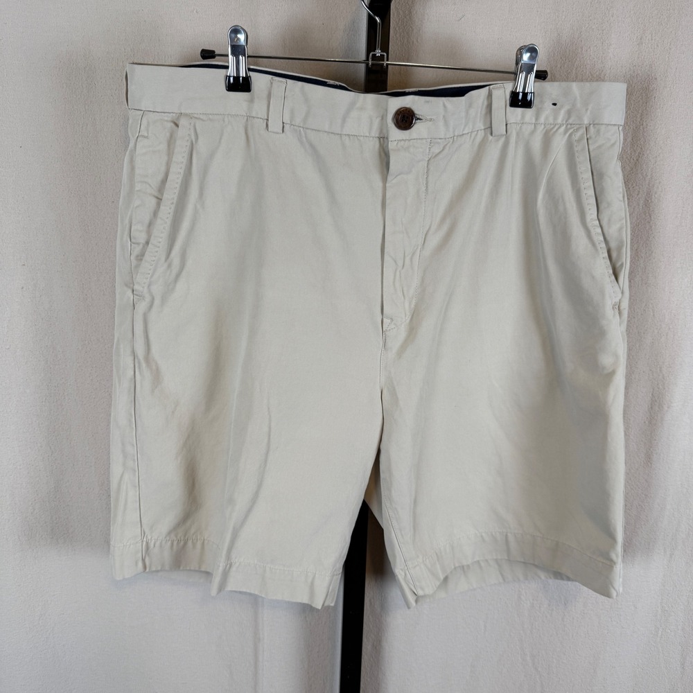 Saltaire Malibu Twill Mens Silk Cotton Shorts Beige Khaki Size 38 MR3169E‎